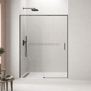 Mampara frontal ducha GME Twenty (BLACK) - 1 FIJO + 1 CORREDERA